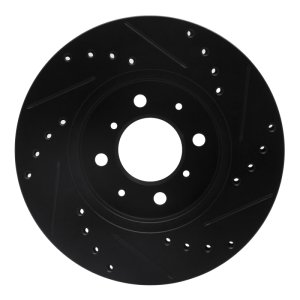 Acura EL Brake Rotor (1) - Front Left - R1 Concepts - Drilled & Slotted - Black - `90-`17